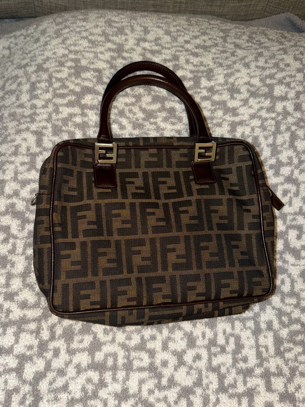 Fendi Vintage Zucca FF Monogram Mini Satchel Top Handle Bag